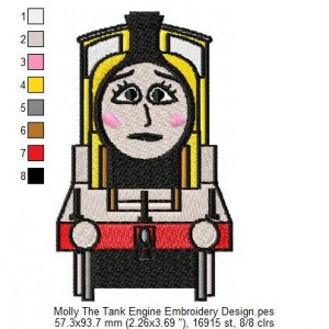 Molly The Tank Engine Embroidery Design